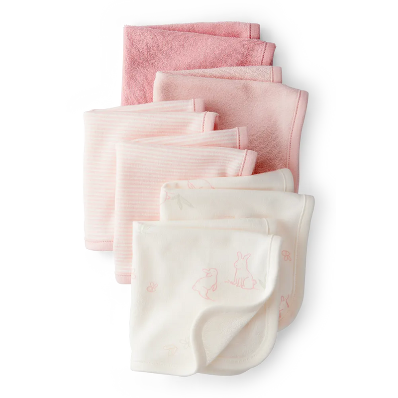 Lot de 6 Débarbouillettes Bébé Fille Carter's - Rose