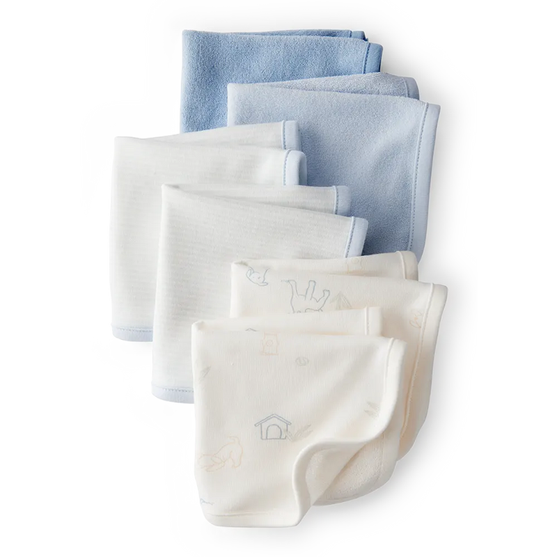 Lot de 6 Débarbouillettes Bébé Garçon Carter's - Bleu