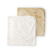 Lot de 2 serviettes à capuche bébé - Jaune