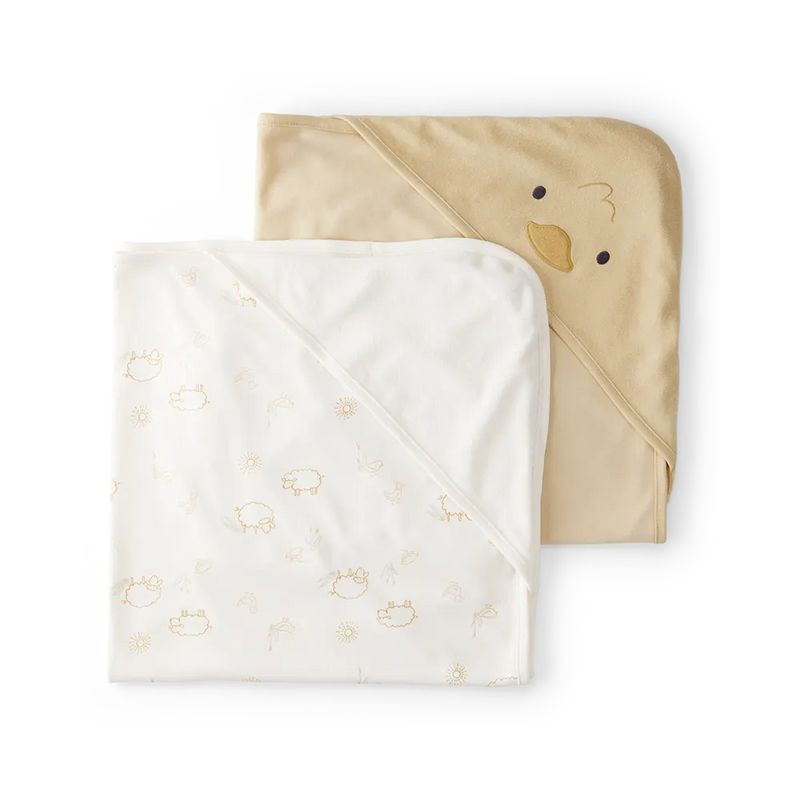 Lot de 2 Serviettes à Capuche Bébé Carter's - Jaune