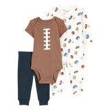Ensemble 3 pièces football pour bébé garçon - Coton