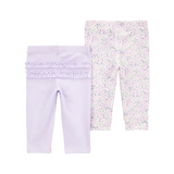 Lot de 2 pantalons fleuris bébé fille - Coton