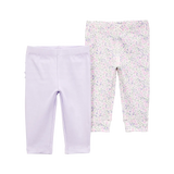 Lot de 2 pantalons fleuris bébé fille - Coton