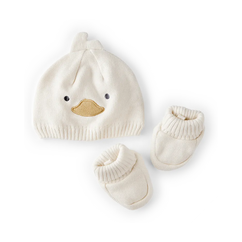 Coffret Cadeau Bonnet & Chaussons Carter's - Canard Blanc