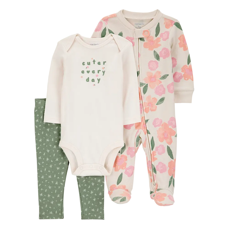 Ensemble 3 Pièces Bébé Fille Carter's - Floral