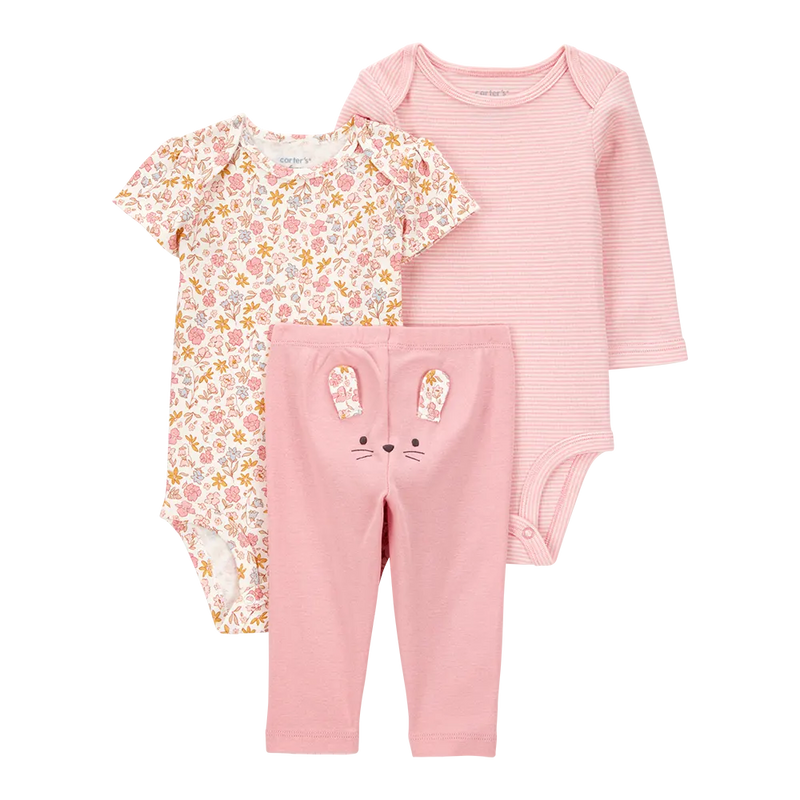 Carter's Baby Girl 3-Piece Set - Floral Mouse