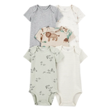 Lot de 5 bodys manches courtes safari bébé