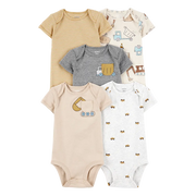 Lot de 5 bodys manches courtes bébé garçon - Chantier