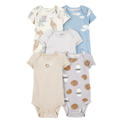 Lot de 5 bodys kangourou bébé garçon - Coton