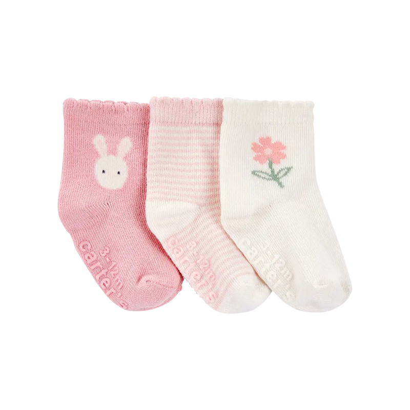Lot de 3 Paires de Chaussettes Bébé Fille Carter's - Lapin