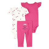 Ensemble 3 pièces coccinelle bébé fille - Coton
