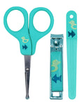 Pack Manucure Nûby : Ciseaux, Coupe-ongle, Lime 0m+ - Vert