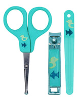 Pack Manucure Nûby : Ciseaux, Coupe-ongle, Lime 0m+ - Vert