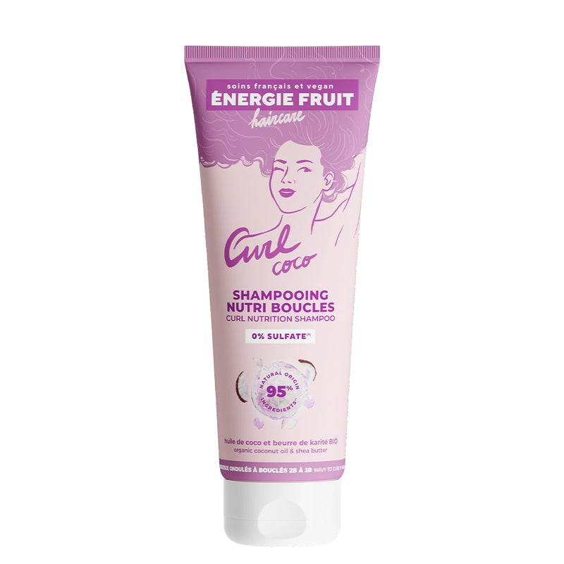 Énergie Fruit Shampoing Coco Curl Nourrissant Boucles Huile de Coco & Beurre de Karité Sans Sulfate - 250ml