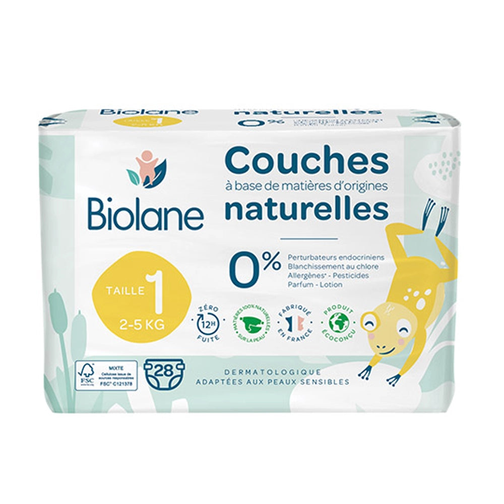 Biolane Couches Écologiques Taille 1 (2-5kg) - 28 Unités