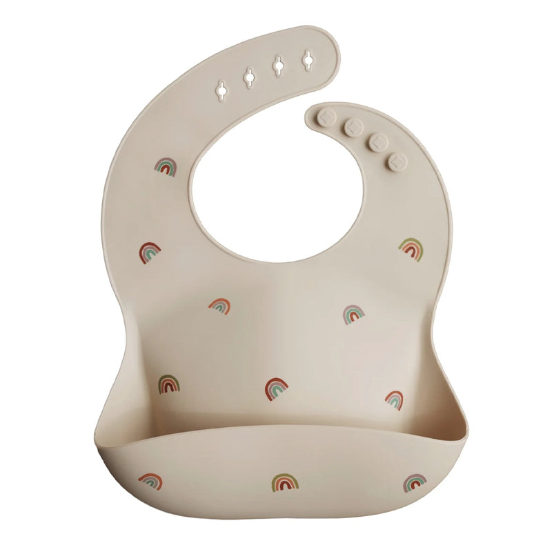 Mushie Bavoir Bébé en Silicone - Arcs-en-ciel