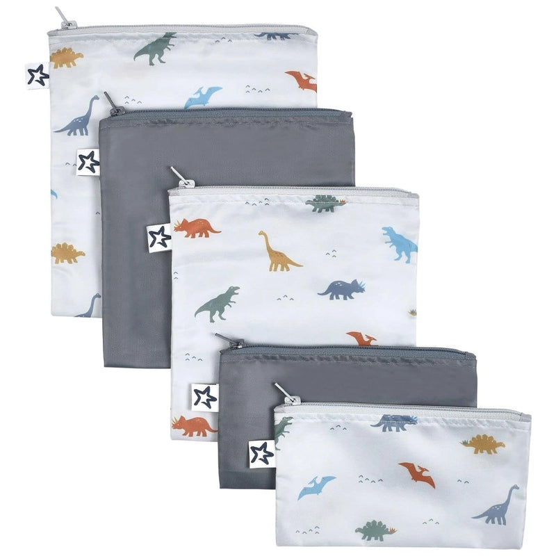 Tiny Twinkle Lot de 5 Sacs à Collation Réutilisables - Dinosaure