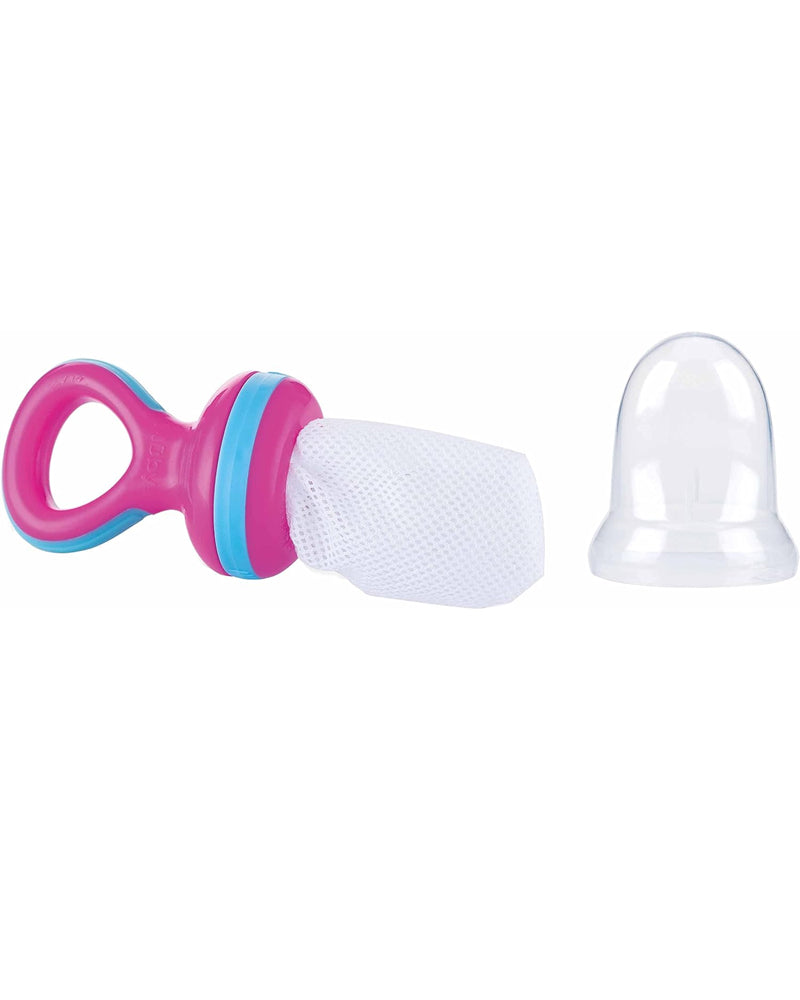 Nûby Grignoteur Nibber pour Fruits & Légumes & Biscuits 6M+ - Rose & Bleu Ciel