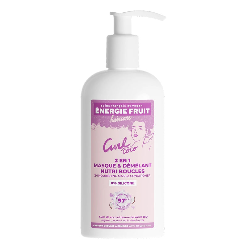 Énergie Fruit Masque 2en1 Coco Curl Nourrissant Boucles Huile de Coco & Beurre de Karité Sans Silicone - 300ml