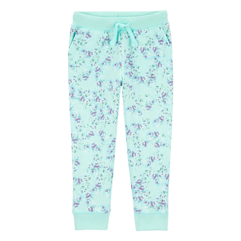 OshKosh Girl's Drawstring Jogger Pants - Green Floral