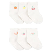 Lot de 6 Paires de Chaussons Fruits Bébé Fille