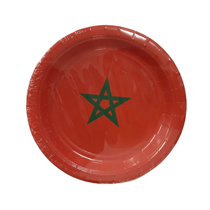 مجموعة 10 صحون كبيرة – علم المغرب