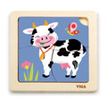 Viga Toys Puzzle en Bois Vache 4 Pièces – 18M+