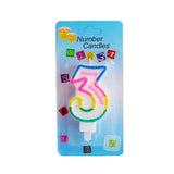 Bougie sous forme de chiffres 3 - Multicolore