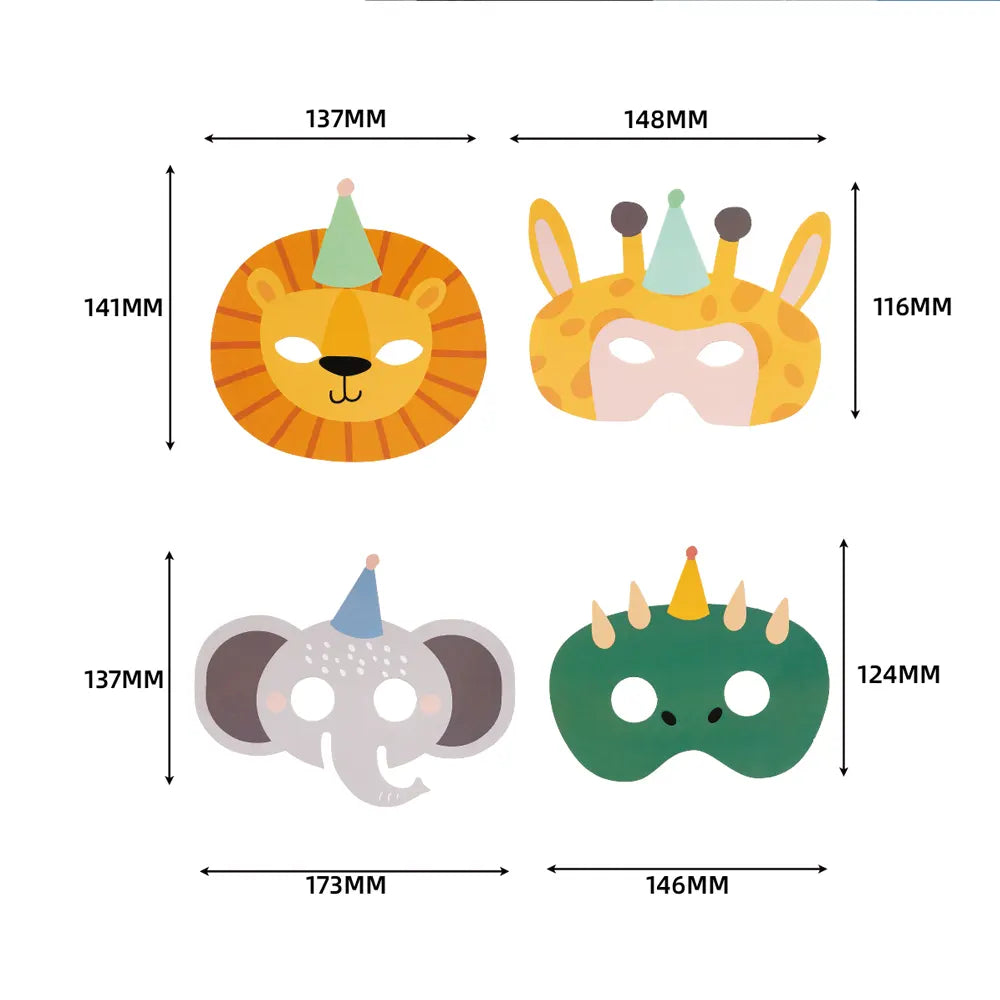 Pack of 8 Paper Masks - Wild