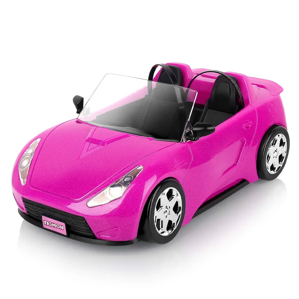 Voiture Convertible Magenta Pailletée pour Poupées - 3A+