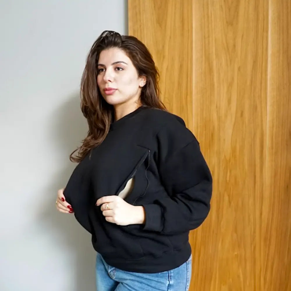 Bambidou Sweat Allaitement & Grossesse - Noir