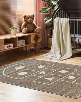 Tapis Rectangulaire Marelle 100x150 cm Un Amour de Tapis - Taupe