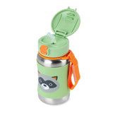 Skip Hop Gourde avec Paille en Acier Inoxydable 350ml - Raton Laveur