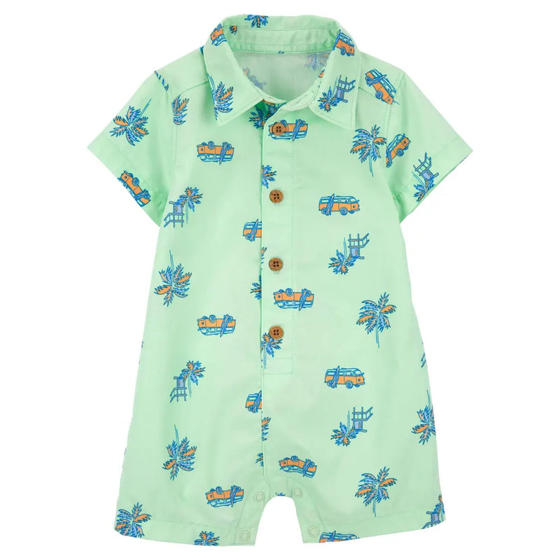 Barboteuse en Coton Carter's - Tropical Vert