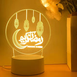 Lámpara LED 3D Ramadan Kareem con Luna