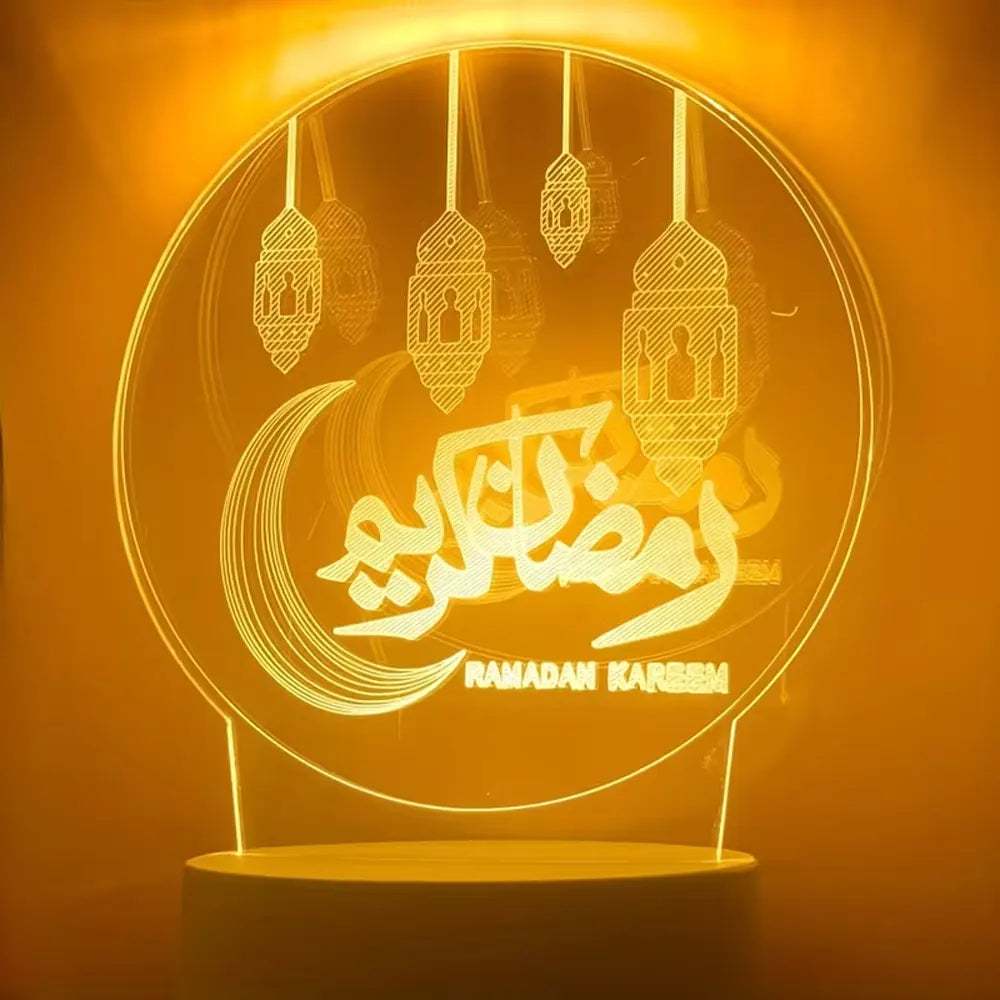 Lámpara LED 3D Ramadan Kareem con Luna