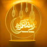 Lámpara LED 3D Ramadan Kareem con Luna