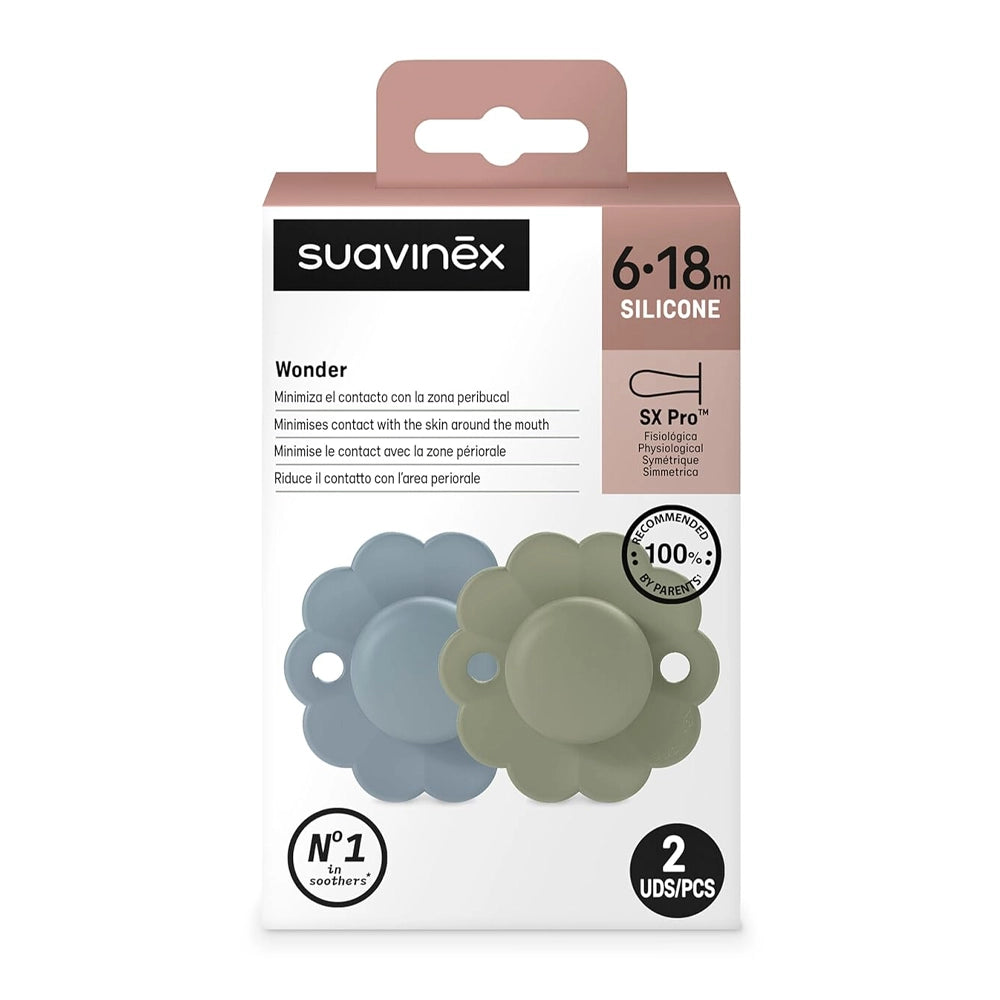 Suavinex Pack de 2 Chupetes Fisiológicos 6-18M - Lago y Verde