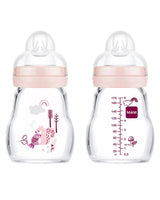 Biberon MAM en verre 170ml - Rose