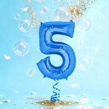 Ballon Chiffre 5 en Aluminium Bleu – 86cm