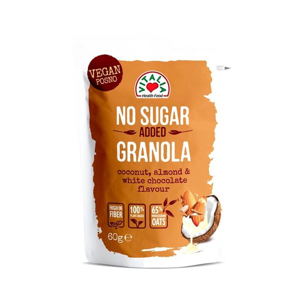 Vitalia Health Food Granola White Chocolate Coconut & Almond No Sugar Added - 60g