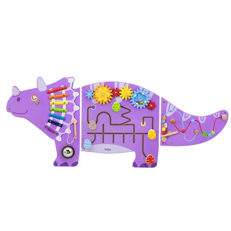 VIGA Toys Jeu Mural Éducatif en Bois Tricératops – 18M+