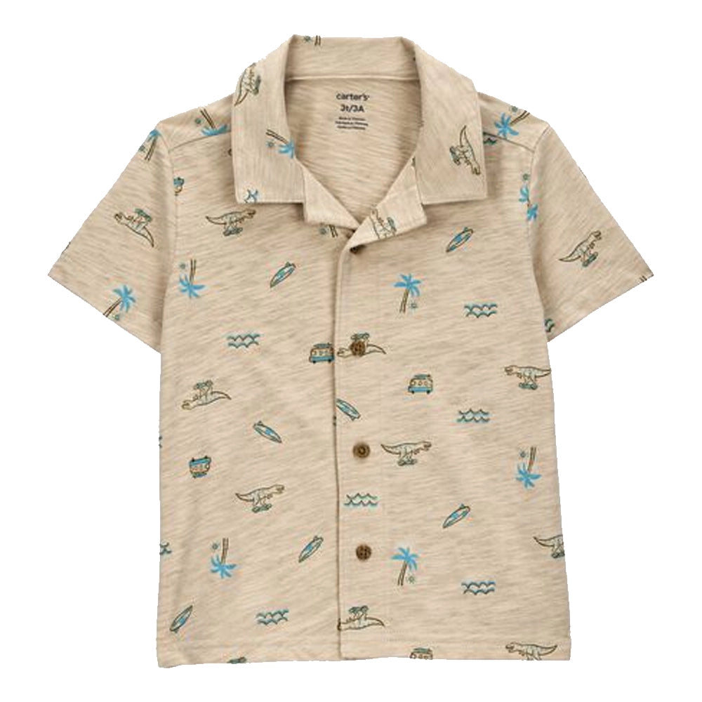 Chemise à Manches Courtes en Coton Garçon Carter's - Plage Kaki