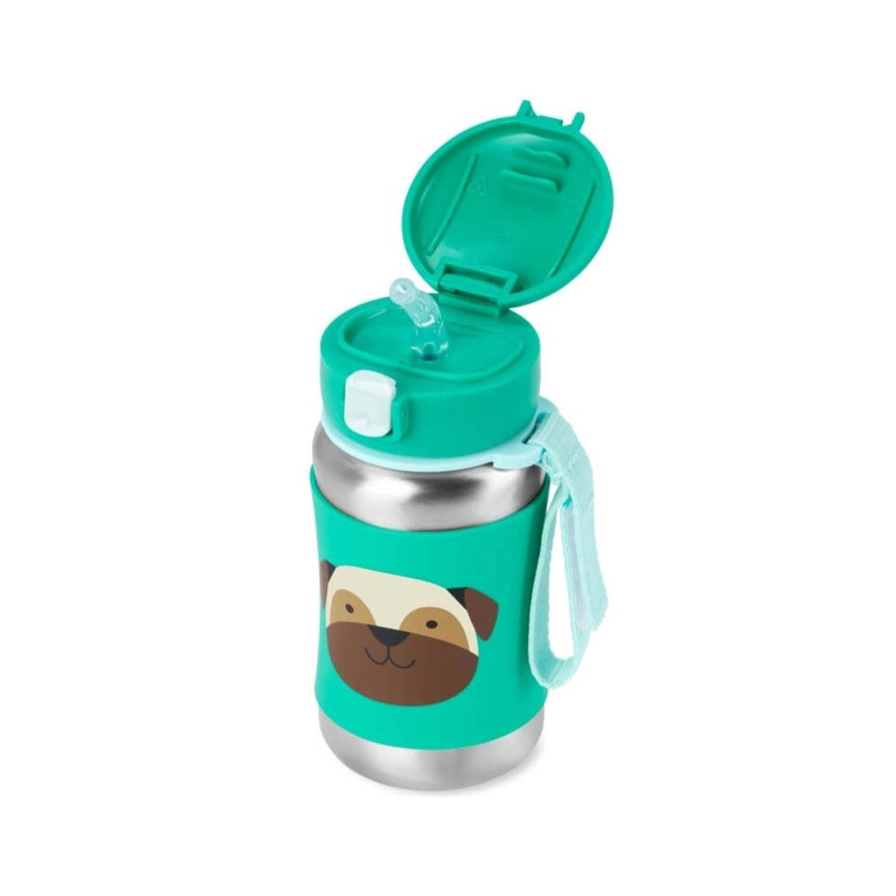 Skip Hop Gourde avec Paille en Acier Inoxydable 350ml - Pug