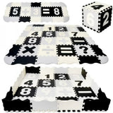 Tapis de Sol Puzzle Numérique 16 Pièces -Noir & Blanc