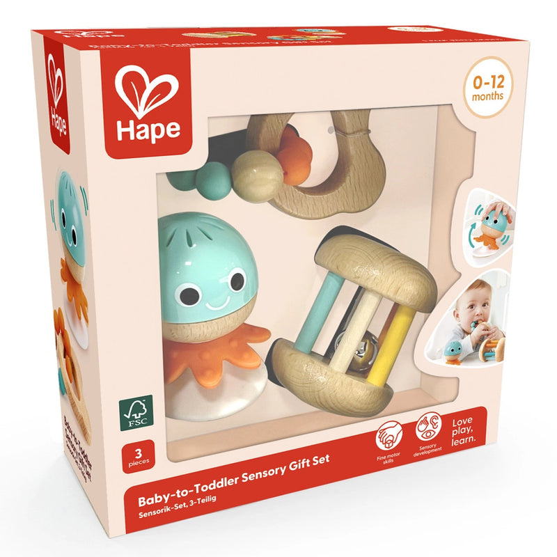 Hape Set de 3 Hochets Sensoriels 0-12M