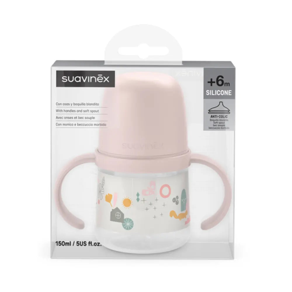 Suavinex Biberon avec Anses et Bec Silicone Anti-Colic - 150 ml
