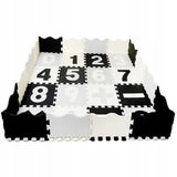 Tapis de Sol Puzzle Numérique 16 Pièces -Noir & Blanc