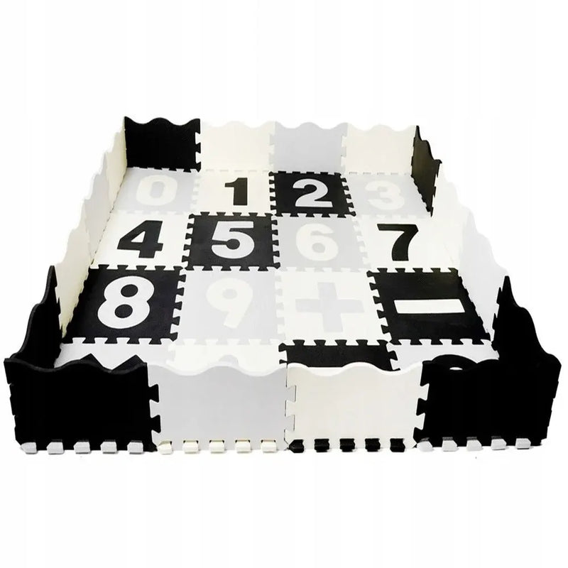 Tapis de Sol Puzzle Numérique 16 Pièces -Noir & Blanc