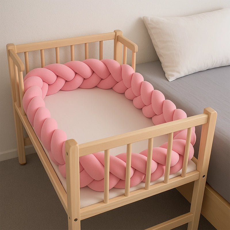 Babymat Tour de Lit Tressé - Rose Foncé
